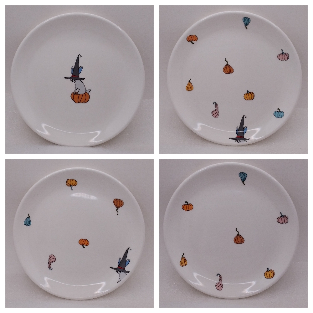 Magenta Designer Collection "JACK'S PUMPKINS" PLATES Bunny 6" Diameter Set of 4